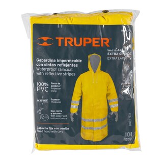 Foto 3 | Foto 3 | Gabardina Impermeable Truper IM-REF-L color Amarillo Doble Capa con Reflejante