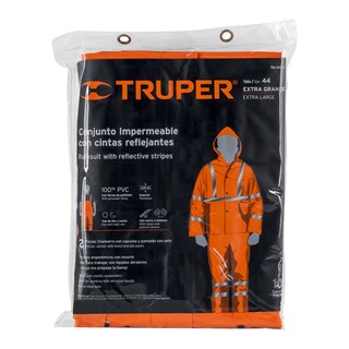 Foto 3 | Foto 3 | Conjunto Impermeable Truper TRA-NAR-M color Naranja Doble Capa con Reflejante
