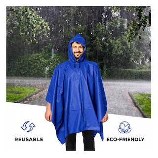 Foto 3 | Foto 3 | Capa Impermeable Portátil Para Lluvia Tipo Manga Con Capucha Azul Marino