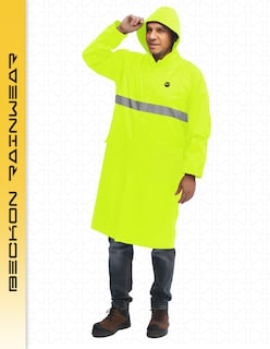 Foto 5 | Foto 5 | Impermeable Gabardina Largo Para Lluvias Ligero Premium Unisex Hombre Mujer Con Reflejantes Rainwear Talla Mediana