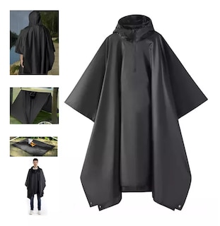 Foto 2 | Foto 2 | Capa Impermeable Poncho Unisex Muy Duradero, Negro