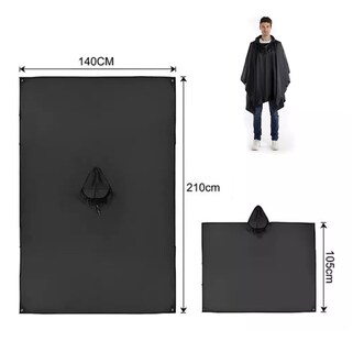 Foto 4 | Foto 4 | Capa Impermeable Poncho Unisex Muy Duradero, Negro