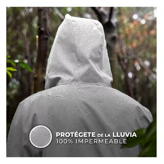 Foto 4 | Foto 4 | Capa Impermeable Portátil Para Lluvia Tipo Manga Con Capucha Gris