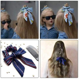Foto 4 | Foto 4 | Hair Scrunchies Bufandas Cuadradas Bandas Elásticas Para El Pelo Para Niñas - Venta Internacional.