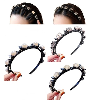 Foto 2 | Foto 2 | Diadema Huoguo Para Niña Con Flequillo Doble Con 8 Clips 3 Unidades - Venta Internacional.