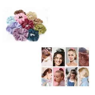 Foto 2 | Foto 2 | Gomas De Pelo Scrunchies Terciopelo Para Mujer 60 Pzs, Colores