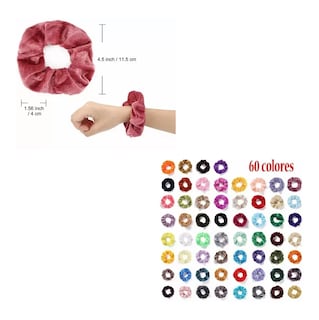 Foto 3 | Foto 3 | Gomas De Pelo Scrunchies Terciopelo Para Mujer 60 Pzs, Colores