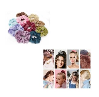 Foto 2 | Foto 2 | Gomas De Pelo Scrunchies Terciopelo Para Mujer 60 Pzs, Belug Colores