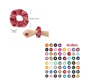 Foto 3 | Foto 3 | Gomas De Pelo Scrunchies Terciopelo Para Mujer 60 Pzs, Belug Colores
