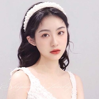 Foto 4 | Foto 4 | Diademas Huoguo Pearl White Bling Con Diamantes De Imitación De Perlas - Venta Internacional.