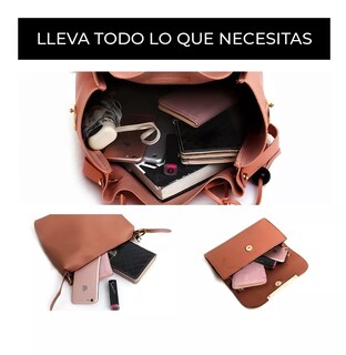 Foto 2 | Foto 2 | Set de Bolsa para Mujer Belug Café 3 Piezas
