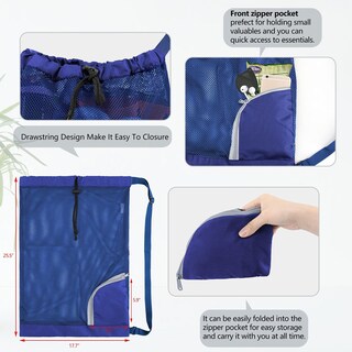 Foto 2 | Foto 2 | Bolsa De Natación Beegreen Con Cordón De Malla, Grande, Azul, Lavable - Venta Internacional.