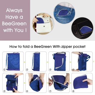Foto 3 | Foto 3 | Bolsa De Natación Beegreen Con Cordón De Malla, Grande, Azul, Lavable - Venta Internacional.