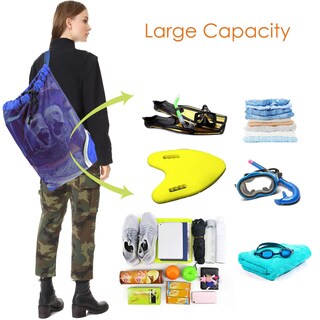 Foto 5 | Foto 5 | Bolsa De Natación Beegreen Con Cordón De Malla, Grande, Azul, Lavable - Venta Internacional.