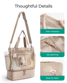 Foto 5 | Foto 5 | Bolsa De Playa Bagsmart Para Mujer Con Nevera Resistente A La Arena Y Cierre - Venta Internacional.