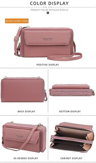 Foto 3 | Foto 3 | Bolso Huoguo Bolso De Hombro Tipo Cartera Rosa Oscuro Para Mujer - Venta Internacional.