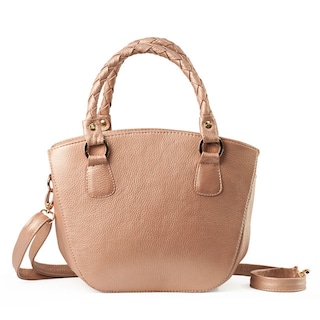 Foto 2 | Foto 2 | Bolso Satchel de Piel A Ángelozano Grabada tipo Cincelado color Oro Rosado