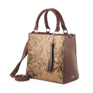 Foto 3 | Foto 3 | Bolso Satchel A Ángelozano Modelo Pilar De Piel Grabada Tipo Cincelado Color Cobre
