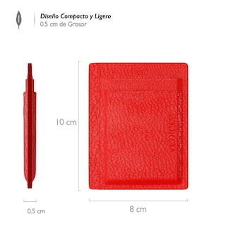 Foto 5 | Foto 5 | Vedicci Cartera De Piel Para Hombre/tarjetero Minimalista Color Roja