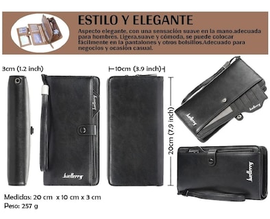 Foto 2 | Foto 2 | Cartera Billetera Retro con Gran Capacidad color Negro