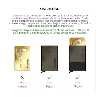 Foto 5 | Foto 5 | Cartera Tarjetero de Hombre con Protección Rfid color Negro