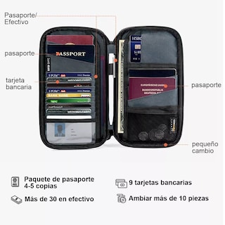 Foto 2 | Foto 2 | Cartera Impermeable Eo Safe Imports ESI-10022 Negra con Protección para Viaje