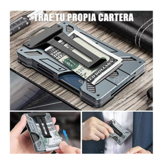 Foto 2 | Foto 2 | Tarjetero Metálico Rfid Fibra de Carbono Gris Claro