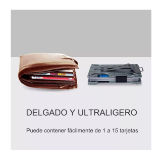 Foto 3 | Foto 3 | Tarjetero Metálico Rfid Fibra de Carbono Gris Claro