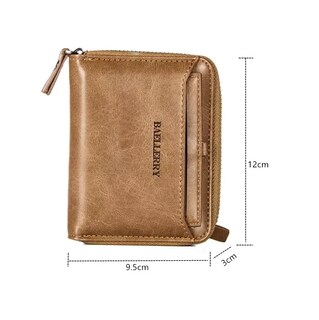 Foto 3 | Foto 3 | Cartera Hombre Billetera Corta Cierre Moneda Porta Tarjetera, Marrón