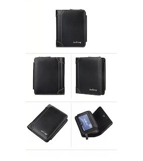 Foto 4 | Foto 4 | Cartera Tarjetas Billetera De Lujo Cuero Hombre Tres Carpeta, Negro