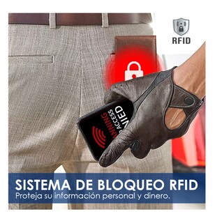 Foto 4 | Foto 4 | Cartera de Cuero Tarjetero con RDIF Bloqueo color Marrón para Hombre