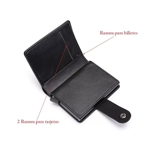 Foto 4 | Foto 4 | Cartera De Hombre Con Tarjetero De Aluminio Protección Rfid Negro