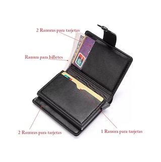 Foto 5 | Foto 5 | Cartera De Hombre Con Tarjetero De Aluminio Protección Rfid Negro