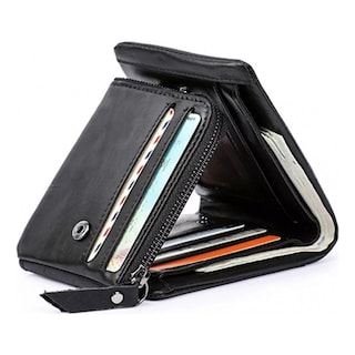 Foto 1 | Foto 1 | Contactos De Piel Auténtica Wallet Knight Con Tres Pliegues Para Hombre - Venta Internacional.
