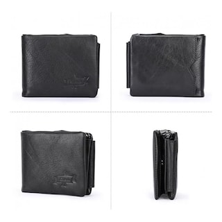 Foto 5 | Foto 5 | Contactos De Piel Auténtica Wallet Knight Con Tres Pliegues Para Hombre - Venta Internacional.