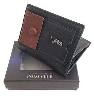 Foto 2 | Foto 2 | Cartera Billetera Para Hombre Original Lujo Polo Trifold M1 Negro, Detalla Cafe