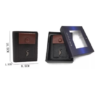 Foto 4 | Foto 4 | Cartera Billetera Para Hombre Original Lujo Polo Trifold M1 Negro, Detalla Cafe