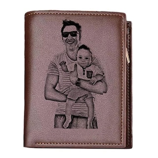 Foto 1 | Foto 1 | Cartera Personalizada De Piel Con Foto Grabada Para Hombre, Color Marrón - Venta Internacional.