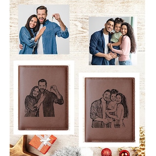 Foto 3 | Foto 3 | Cartera Personalizada De Piel Con Foto Grabada Para Hombre, Color Marrón - Venta Internacional.