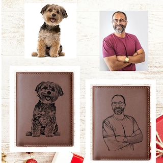 Foto 4 | Foto 4 | Cartera Personalizada De Piel Con Foto Grabada Para Hombre, Color Marrón - Venta Internacional.