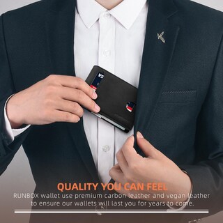 Foto 5 | Foto 5 | Billetera Runbox, Delgada, De Piel, Para Billetes, Con Bloqueo Rfid, Para Hombre - Venta Internacional.