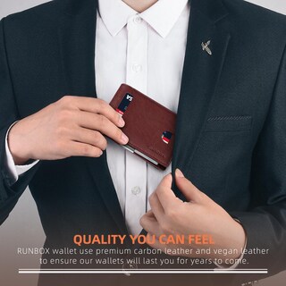 Foto 5 | Foto 5 | Billetera Runbox, Delgada, De Piel, Para Billetes, Con Bloqueo Rfid, Para Hombre - Venta Internacional.