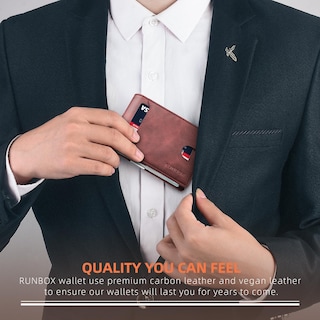 Foto 5 | Foto 5 | Billetera Runbox, Delgada, De Piel, Para Billetes, Con Bloqueo Rfid, Para Hombre - Venta Internacional.