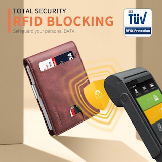 Foto 6 | Foto 6 | Billetera Runbox, Delgada, De Piel, Para Billetes, Con Bloqueo Rfid, Para Hombre - Venta Internacional.