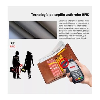 Foto 5 | Foto 5 | Cartera Para Hombre De Cuero Genuino Con Bloqueo, Marrón Belug