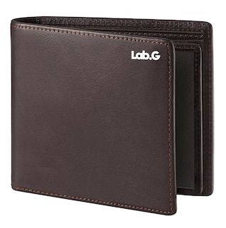 Foto 1 | Foto 1 | Cartera De Hombre Lab.g Piel Genuina Protección, Marrón Oscuro