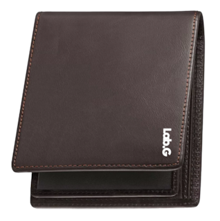 Foto 3 | Foto 3 | Cartera De Hombre Lab.g Piel Genuina Protección, Marrón Oscuro