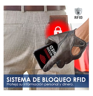 Foto 4 | Foto 4 | Cartera De Cuero Tarjetero Hombre Con Rfid Bloqueo, Belug Marron