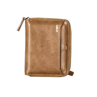 Foto 1 | Foto 1 | Cartera Hombre Billetera Corta Cierre Lab.g Moneda Porta Tarjetera, Marrón