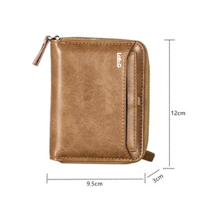 Foto 3 | Foto 3 | Cartera Hombre Billetera Corta Cierre Lab.g Moneda Porta Tarjetera, Marrón
